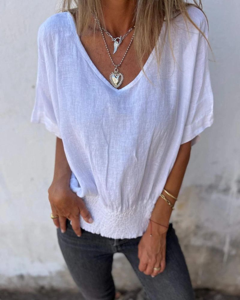 MELINA - CAMISETA CUELLO EN V AJUSTADO