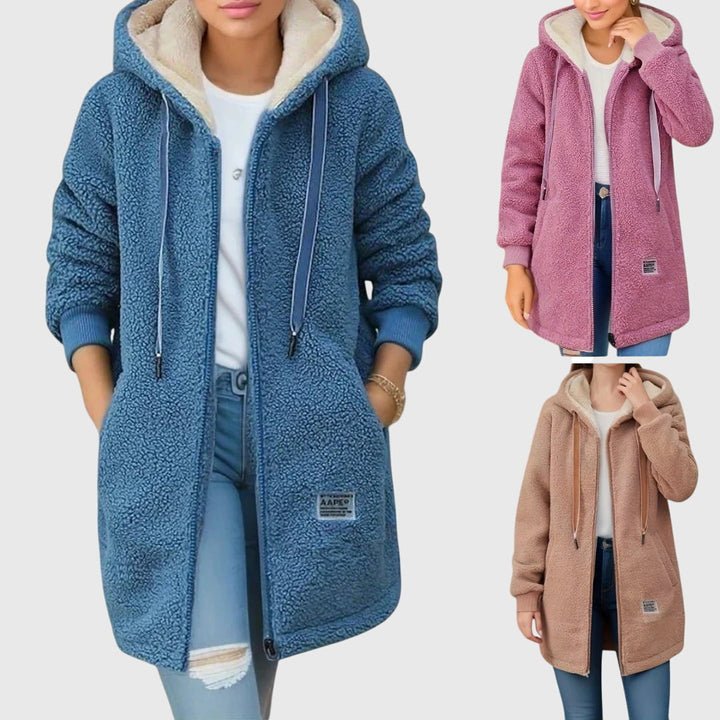 ANJIE - CHAQUETA DE FORRO POLAR LUXURY DE LONGITUD MEDIA