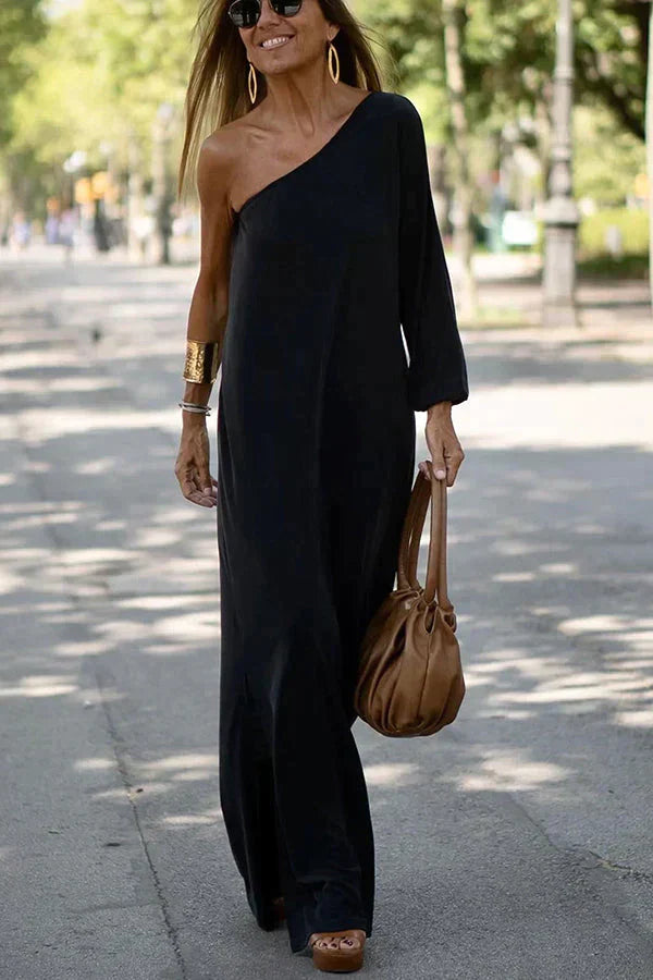 DENICE - VESTIDO MAXI ASIMÉTRICO