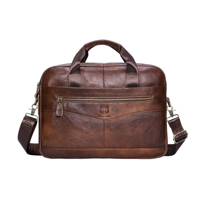 Mason | Bolsa Profesional de Cuero para Laptop con Detalle de Cierre Curvo