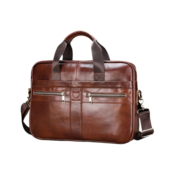 Preston | Elegante Maletín de Cuero para Trabajo con Doble Cremallera Frontal