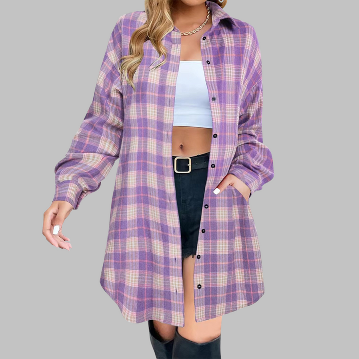 JANAYA - LA ELEGANTE BLUSA A CUADROS