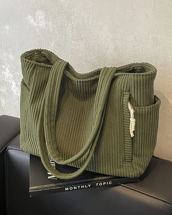 RAMONA – BOLSA TOTE ACANALADA CON DETALLE DE CORDÓN
