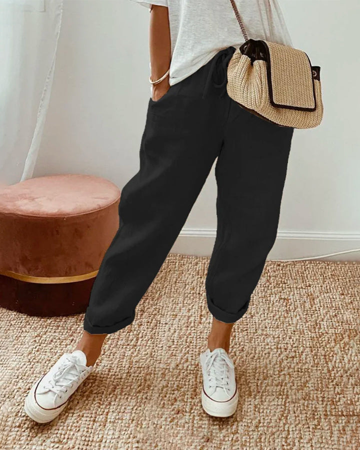 Ely | Pantalones de Lino de Lujo Antisudor