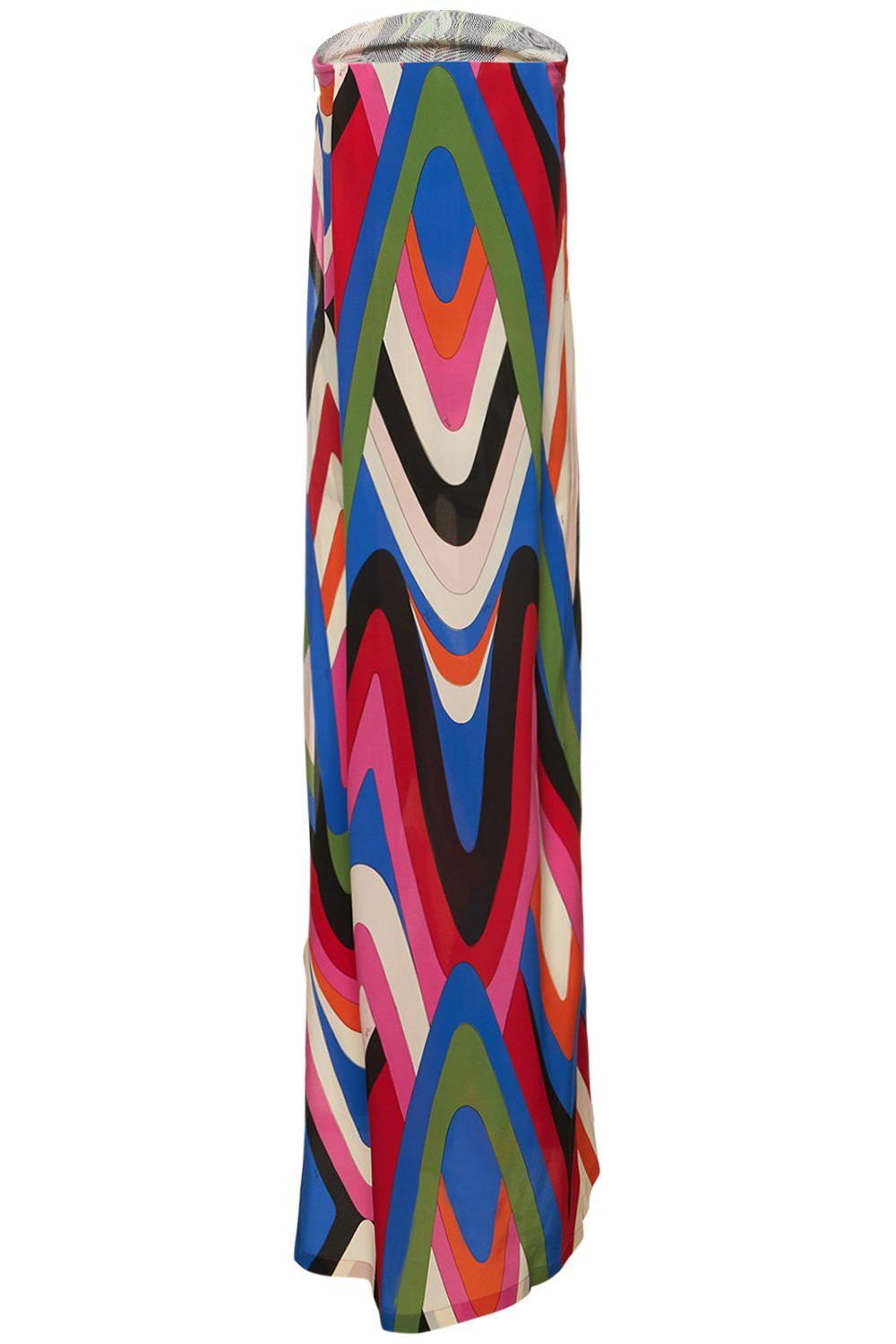 MARLEIGH - VESTIDO MAXI SIN TIRANTES CON ESTAMPADO Y ABERTURA