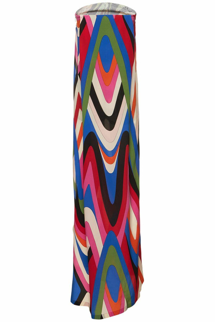 MARLEIGH - VESTIDO MAXI SIN TIRANTES CON ESTAMPADO Y ABERTURA