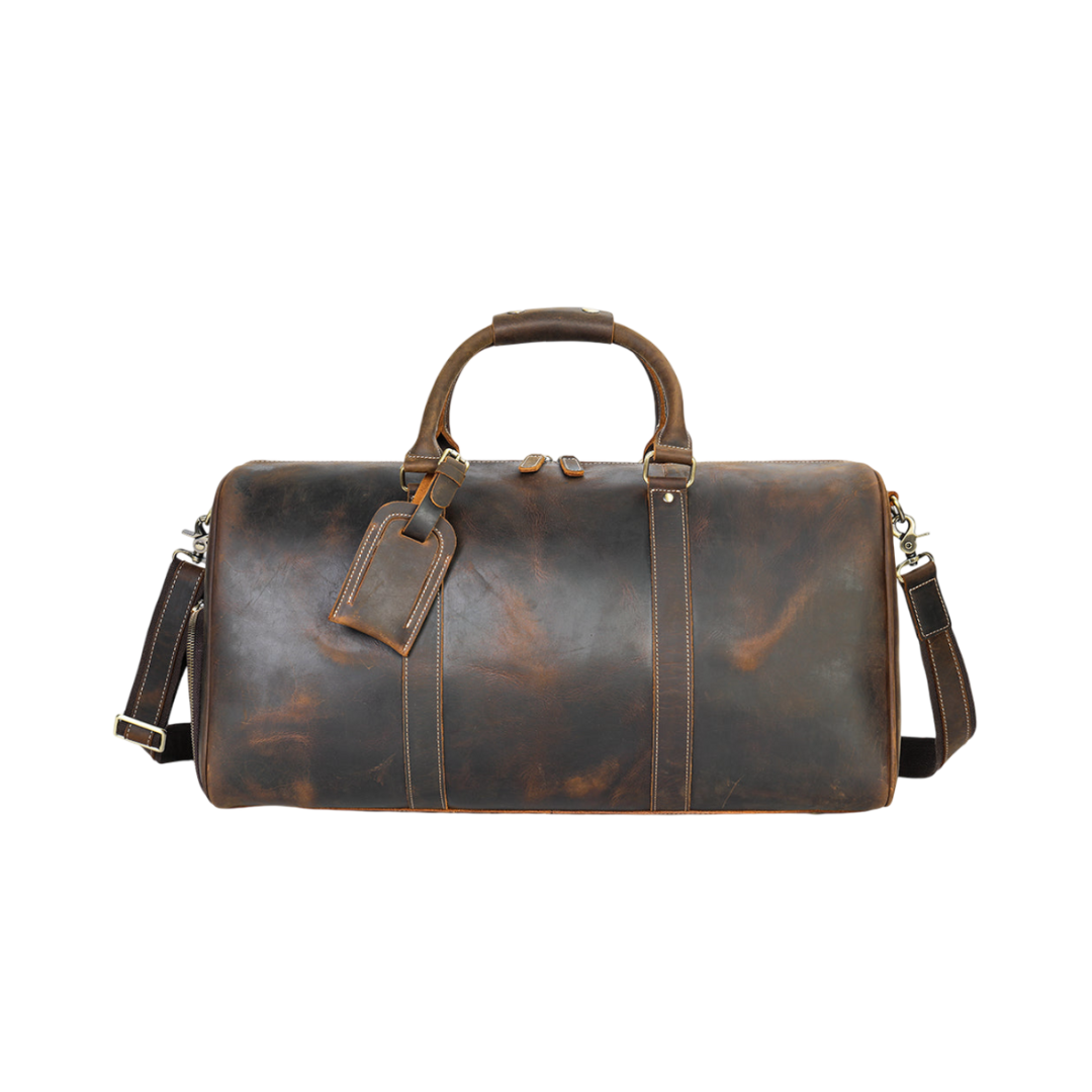 Rhett | Bolsa de Cuero Vintage de Grano Completo para Viajes Refinados