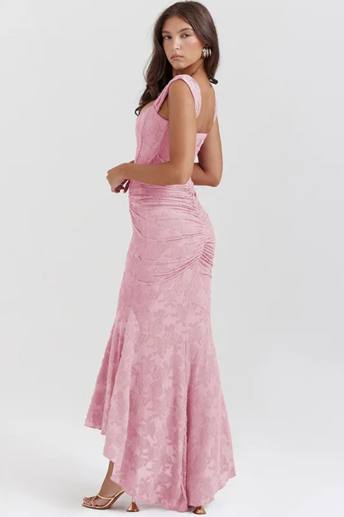 WANWAN - VESTIDO MAXI CON ESTAMPADO DE FLORES
