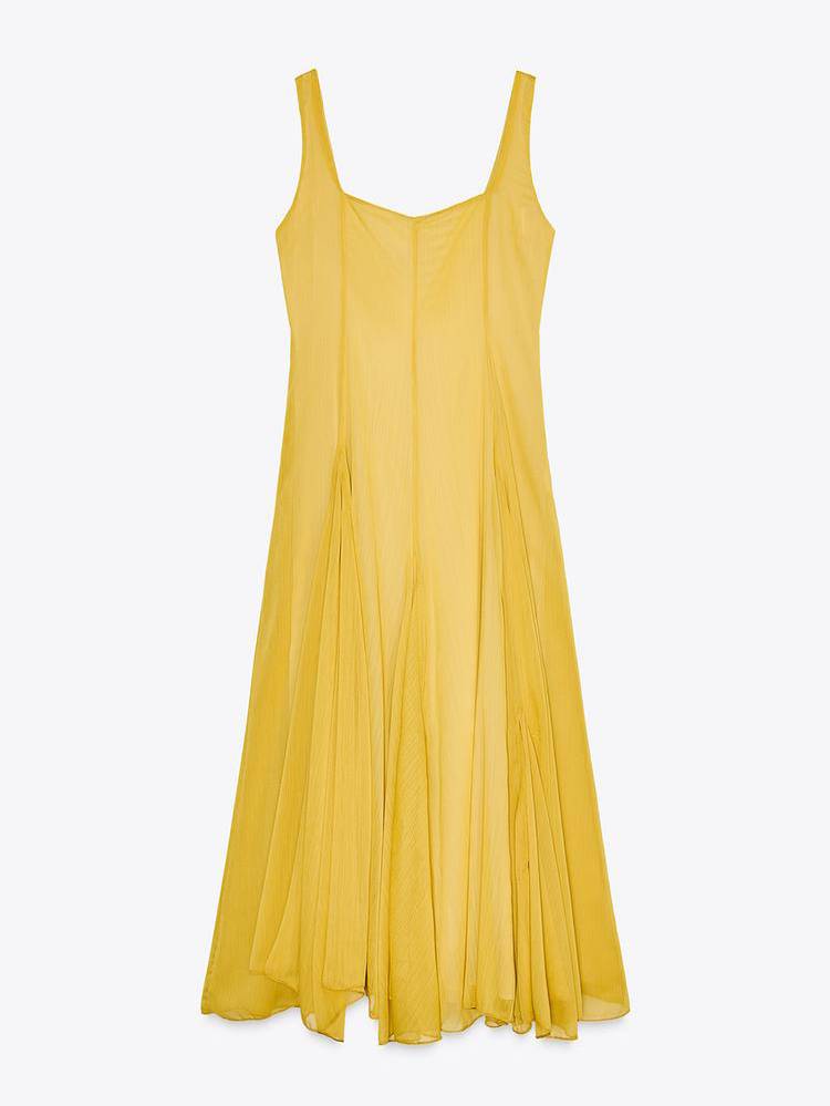 STORI - VESTIDO MAXI DE TIRANTES CON ESCOTE CUADRADO PARA EVENTOS
