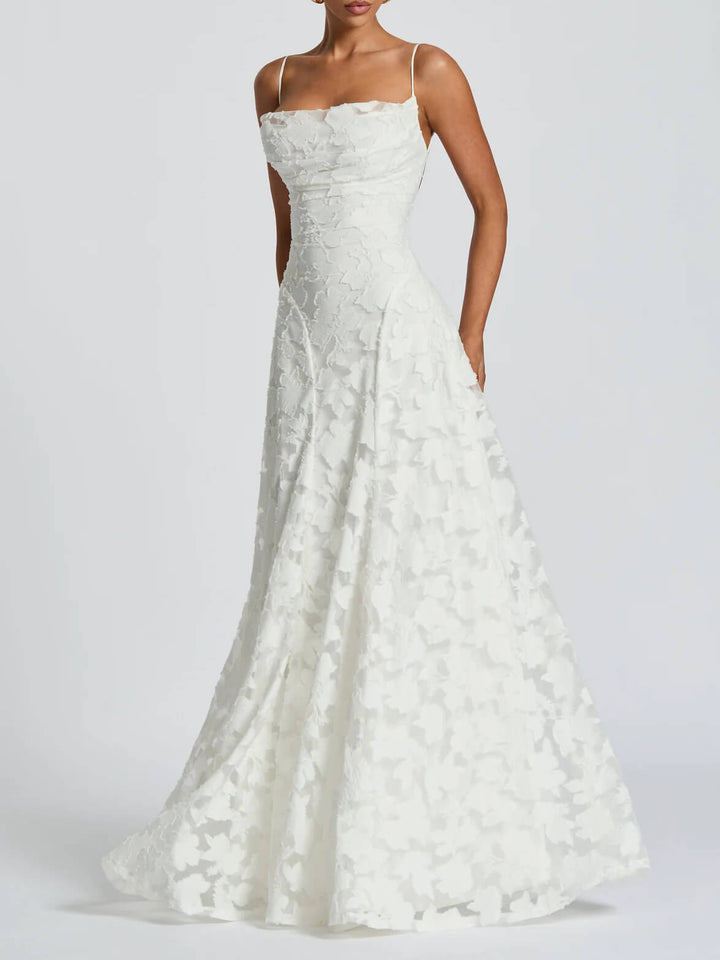 THEA - VESTIDO MAXI JACQUARD DE ELEGANCIA TEXTURIZADA