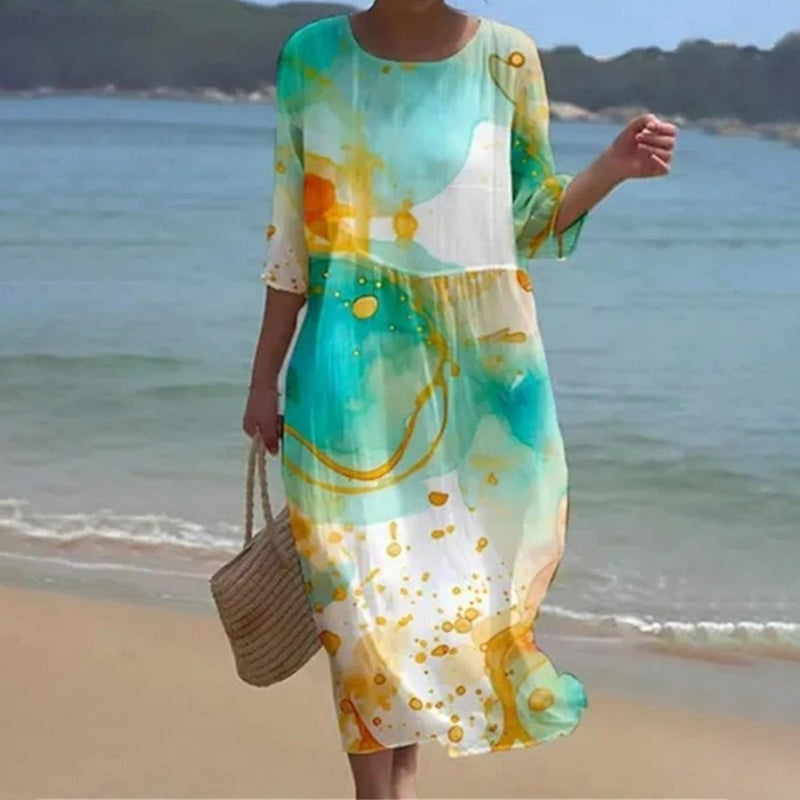 MARISOL - VESTIDO MODERNO ELEGANTE CON FLORES