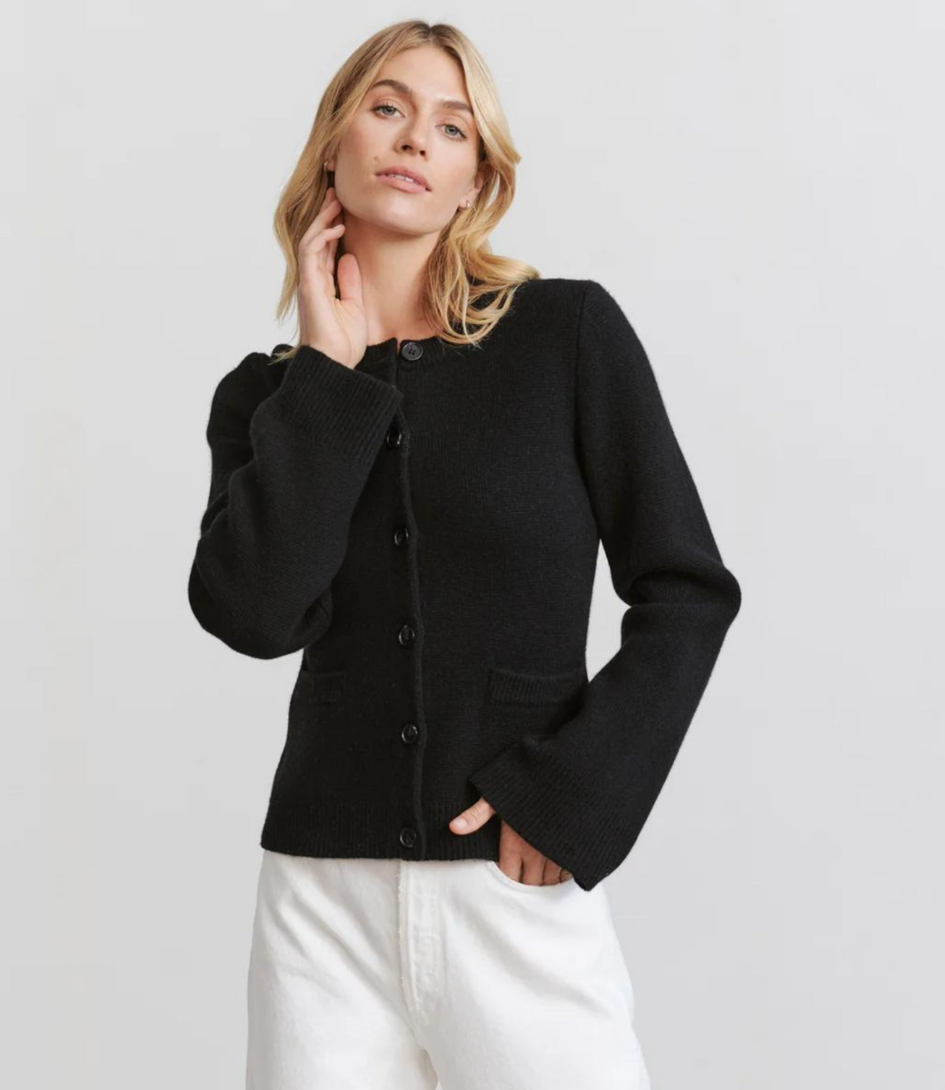 BELLAMY - CARDIGAN DE MANGA CAMPANA LISA