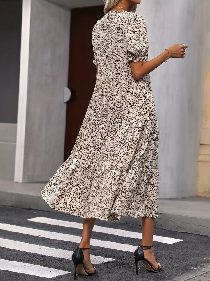 Adelina - Vestido con Mangas Abullonadas en Capas