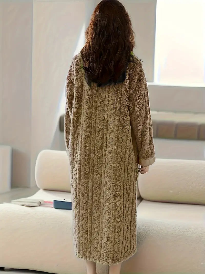 Abigail™ - Vestido de Invierno Jacquard de Forro Polar Suave