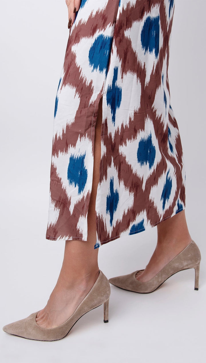 BEXLEY - VESTIDO CON TIRANTES Y ESCOTE EN V DE PATCHWORK GEOMÉTRICO