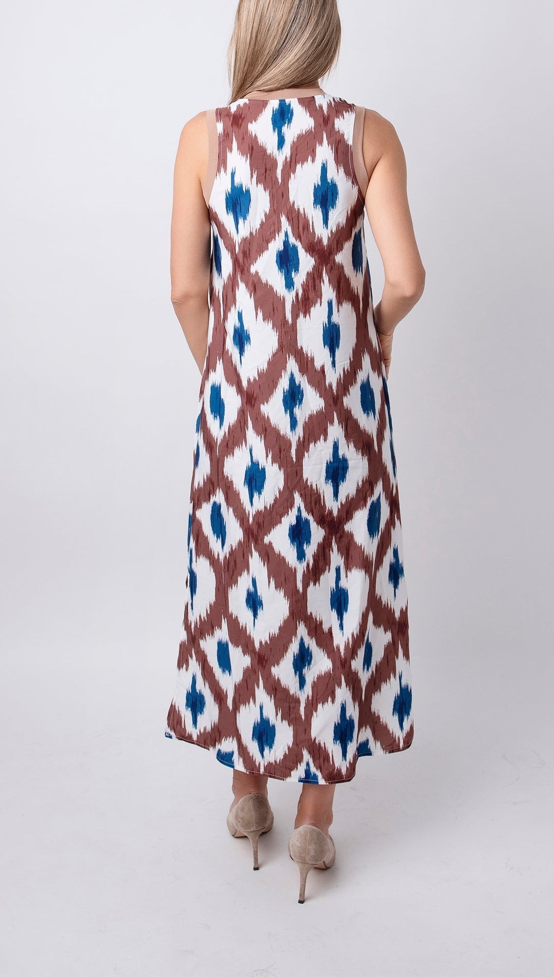 BEXLEY - VESTIDO CON TIRANTES Y ESCOTE EN V DE PATCHWORK GEOMÉTRICO