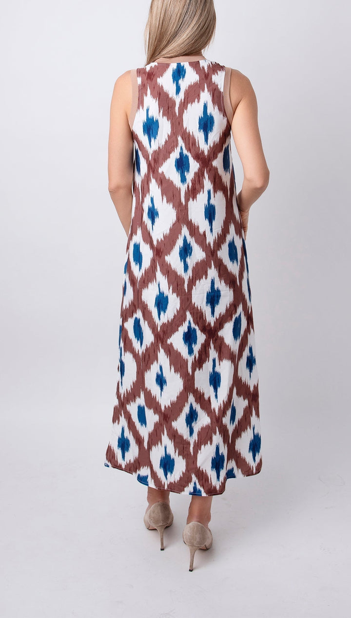 BEXLEY - VESTIDO CON TIRANTES Y ESCOTE EN V DE PATCHWORK GEOMÉTRICO