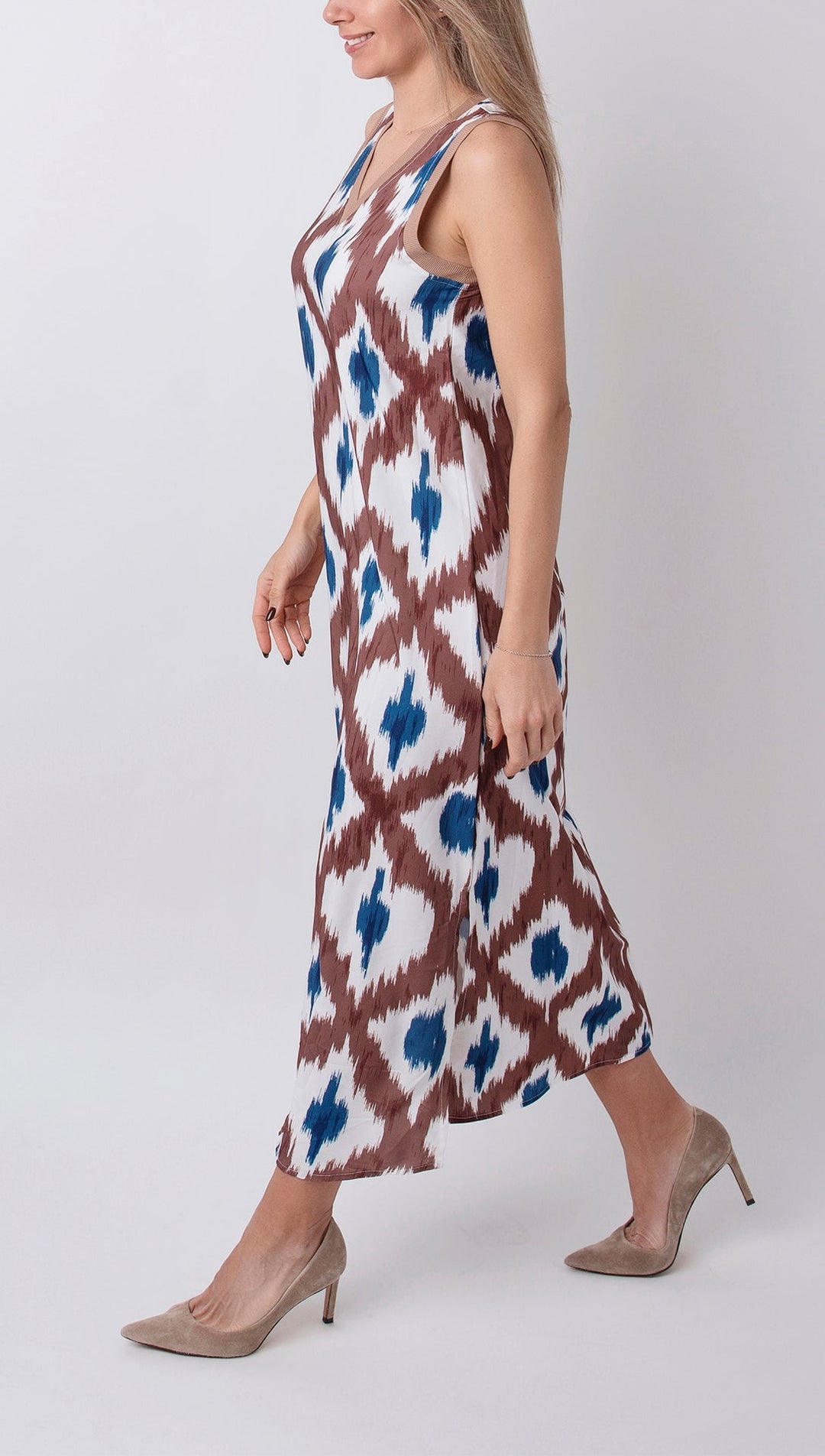 BEXLEY - VESTIDO CON TIRANTES Y ESCOTE EN V DE PATCHWORK GEOMÉTRICO