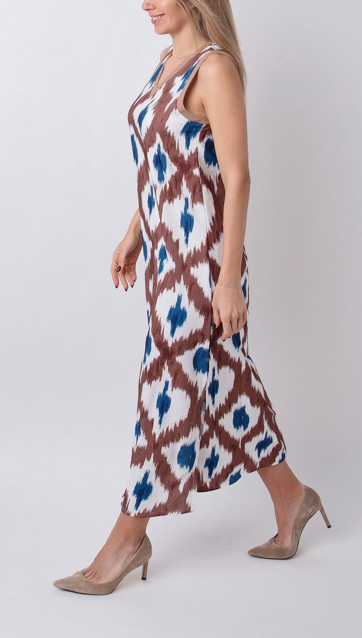 BEXLEY - VESTIDO CON TIRANTES Y ESCOTE EN V DE PATCHWORK GEOMÉTRICO
