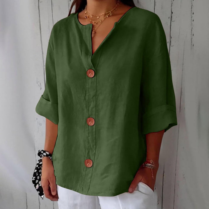 CAMERON - BLUSA CLÁSICA LIGERA DE LINO