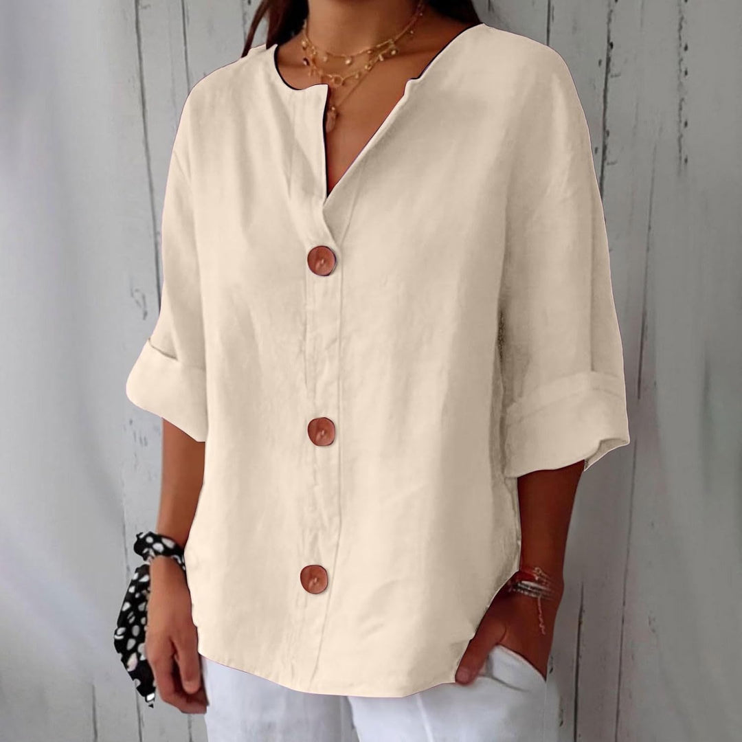 CAMERON - BLUSA CLÁSICA LIGERA DE LINO