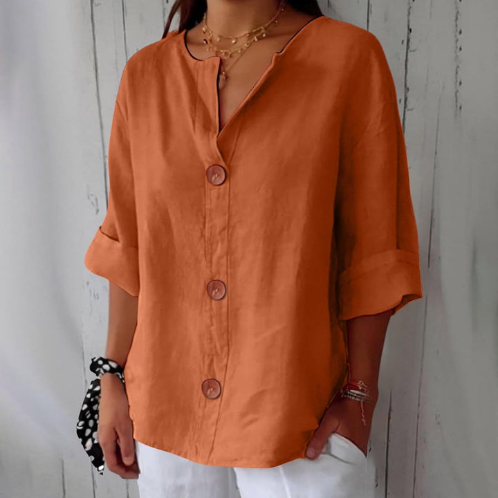 CAMERON - BLUSA CLÁSICA LIGERA DE LINO