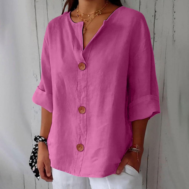CAMERON - BLUSA CLÁSICA LIGERA DE LINO