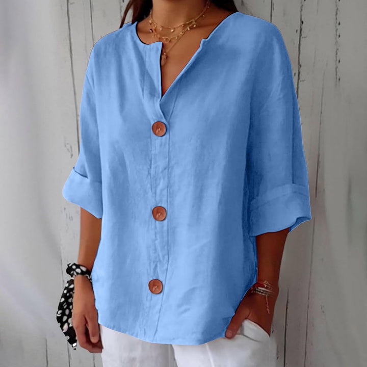 CAMERON - BLUSA CLÁSICA LIGERA DE LINO