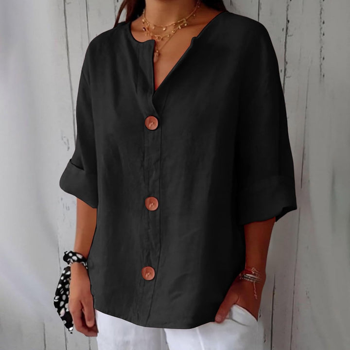 CAMERON - BLUSA CLÁSICA LIGERA DE LINO