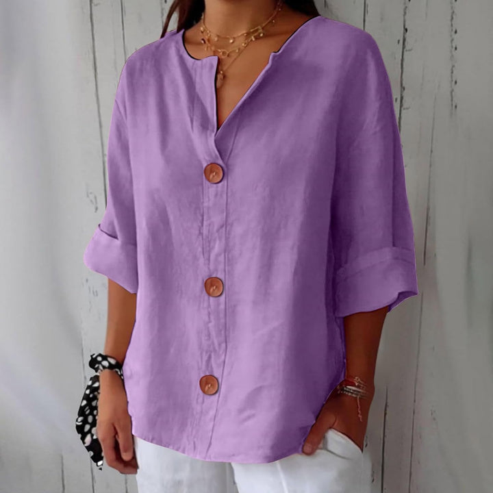 CAMERON - BLUSA CLÁSICA LIGERA DE LINO