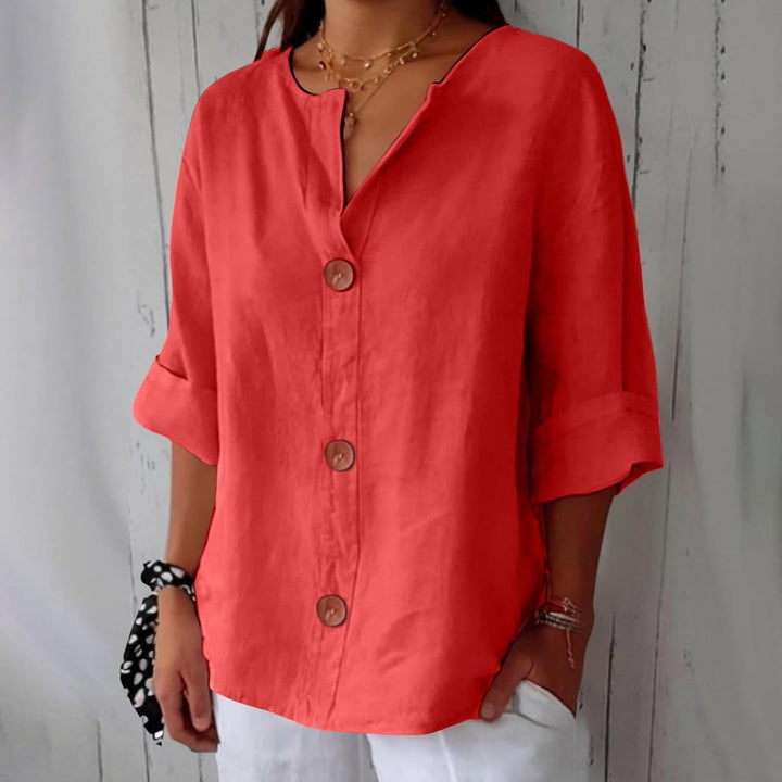 CAMERON - BLUSA CLÁSICA LIGERA DE LINO