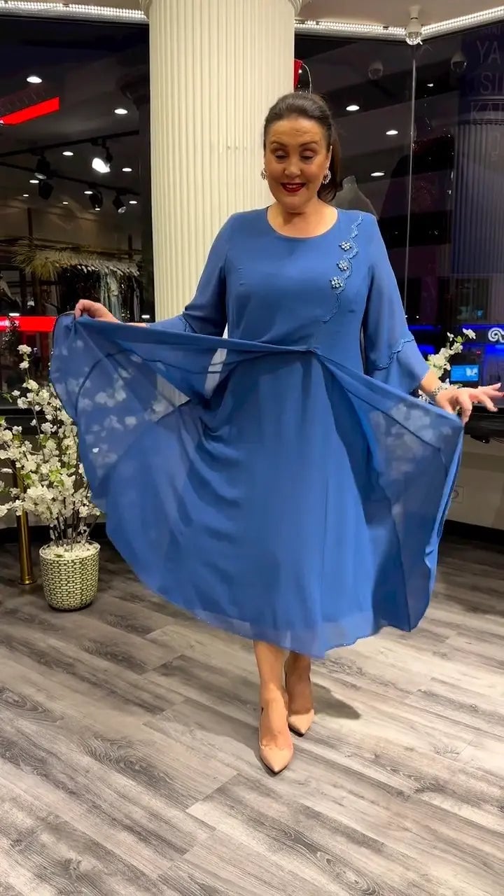 LAFRIZA - VESTIDO DE CHIFÓN FLUIDO BREEZE