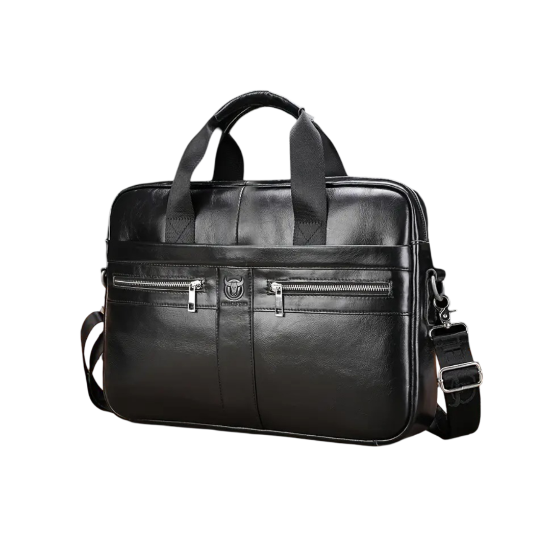 Preston | Elegante Maletín de Cuero para Trabajo con Doble Cremallera Frontal