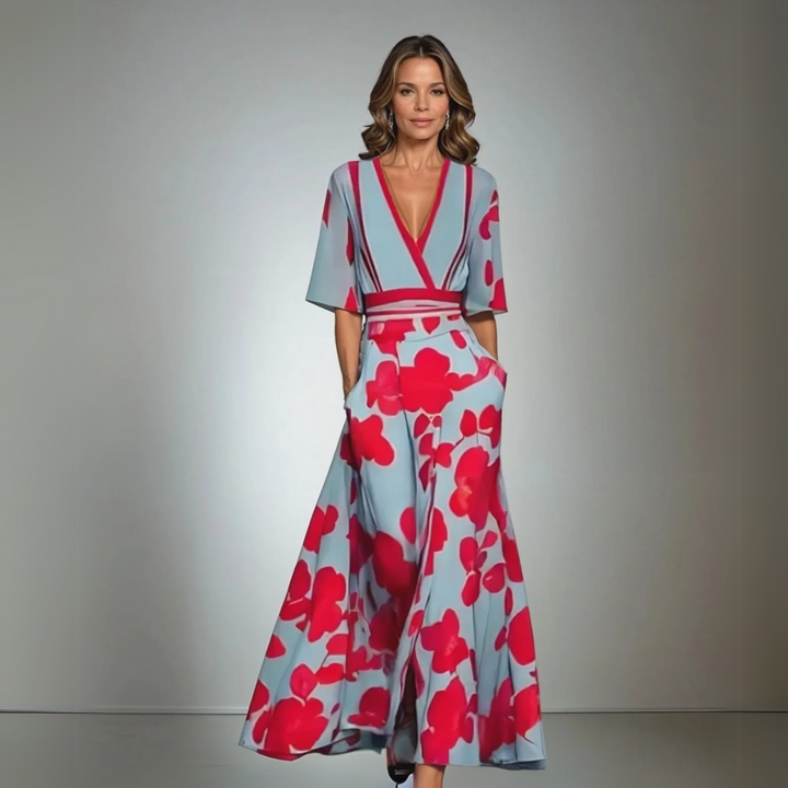 Lizzy - ¡Vestido Elegante con Estampado de Flores!