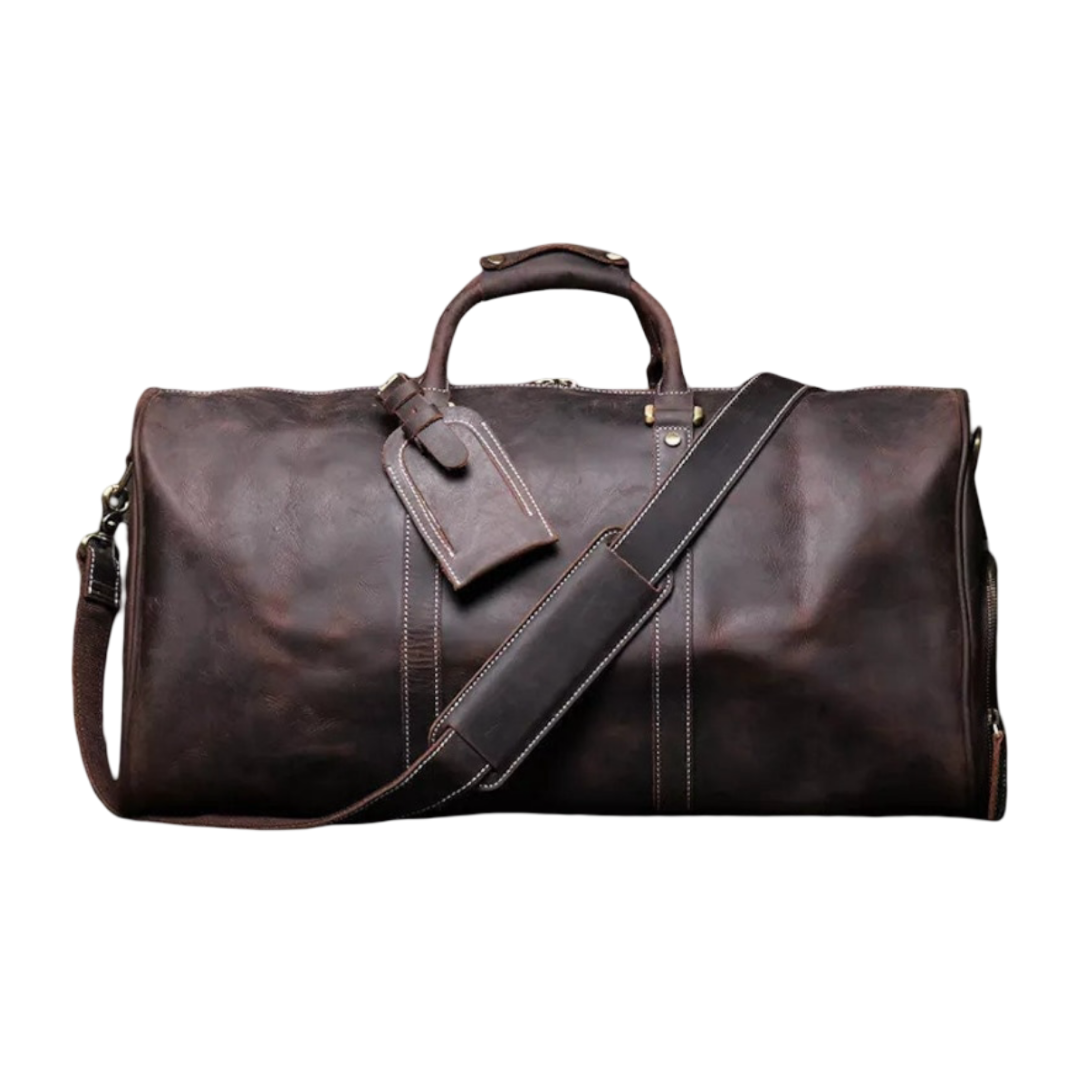 Easton | Bolso de Cuero Grano Completo para Viajes y Fines de Semana