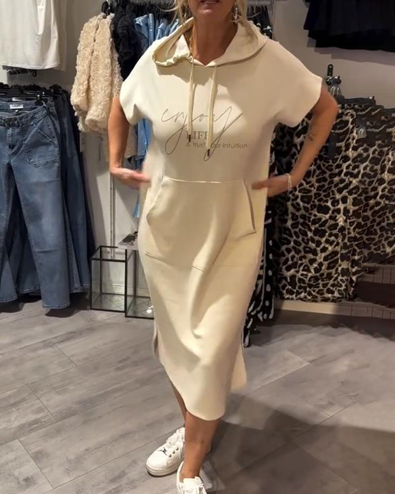 CECILLE - VESTIDO RELAJADO CON CAPUCHA PARA DESCANSAR