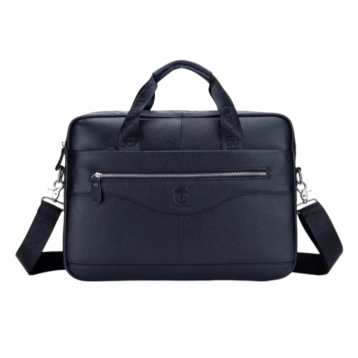 Mason | Bolsa Profesional de Cuero para Laptop con Detalle de Cierre Curvo