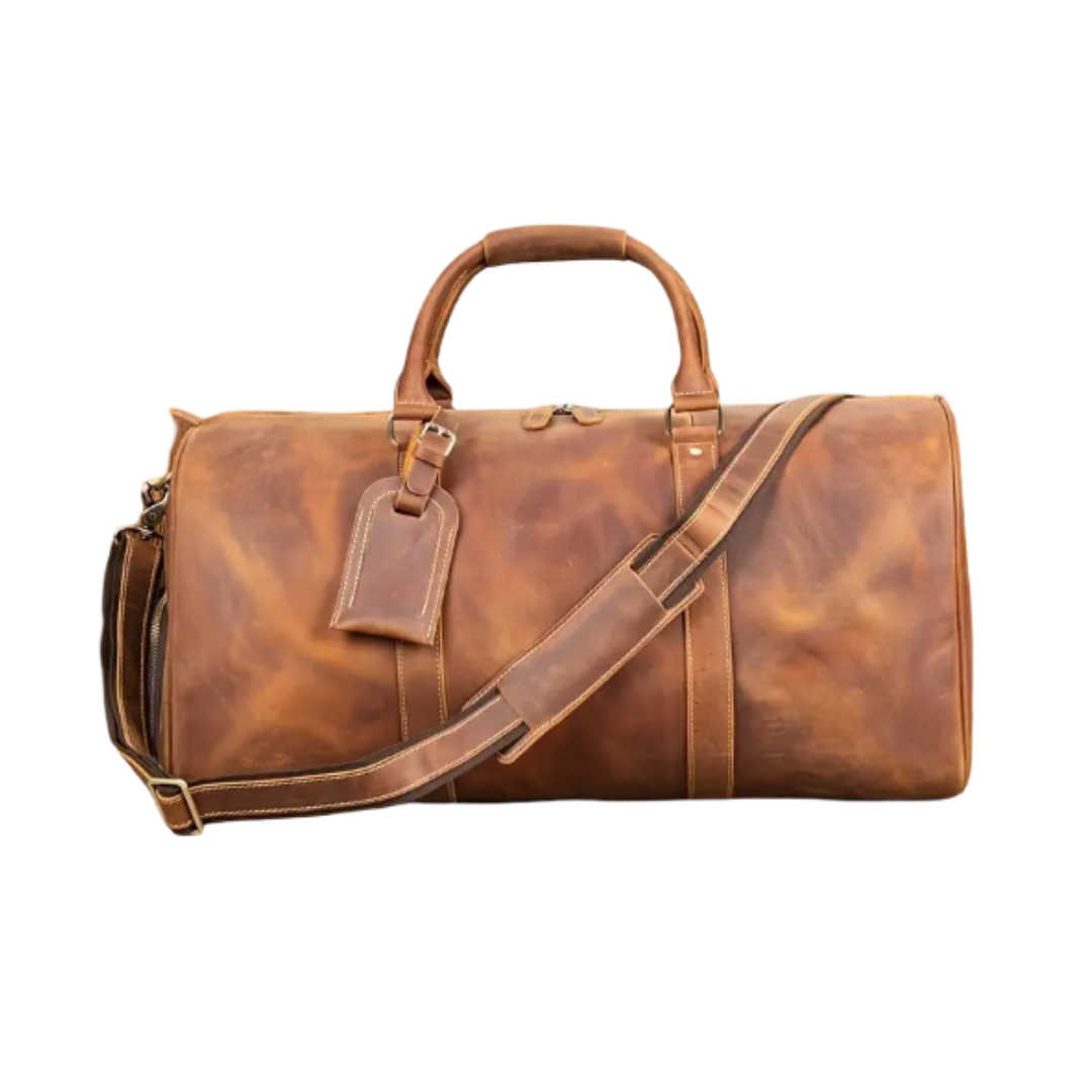 Rhett | Bolsa de Cuero Vintage de Grano Completo para Viajes Refinados