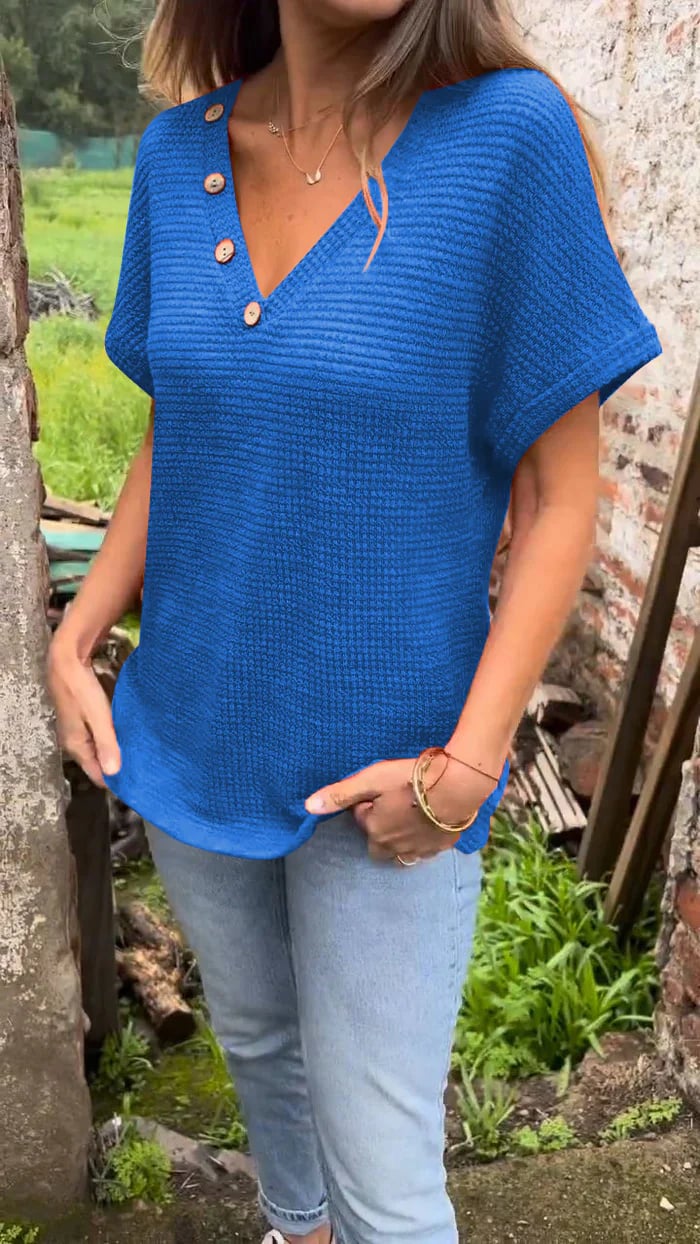 MEERAH - CAMISETA DE MANGA CORTA TRANSPIRABLE CON TEXTURA DE WAFFLE