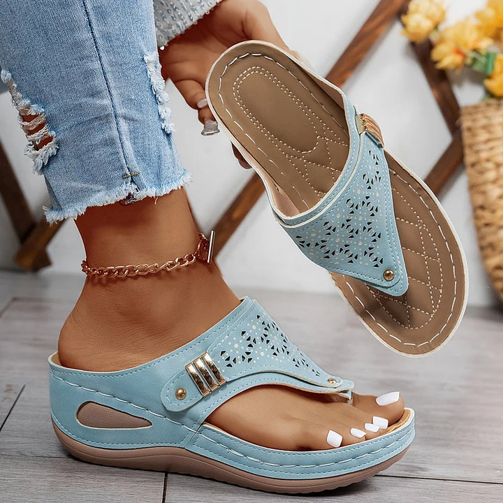 KATIARA - SANDALIAS CUÑA ELEGANTES Y CÓMODAS