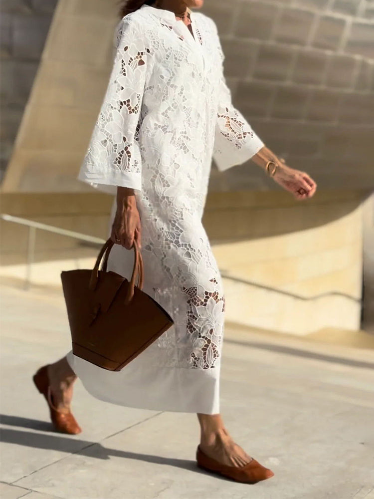 WHITNEY - VESTIDO DE ENCAJE DESLIZANTE CONTEMPORÁNEO