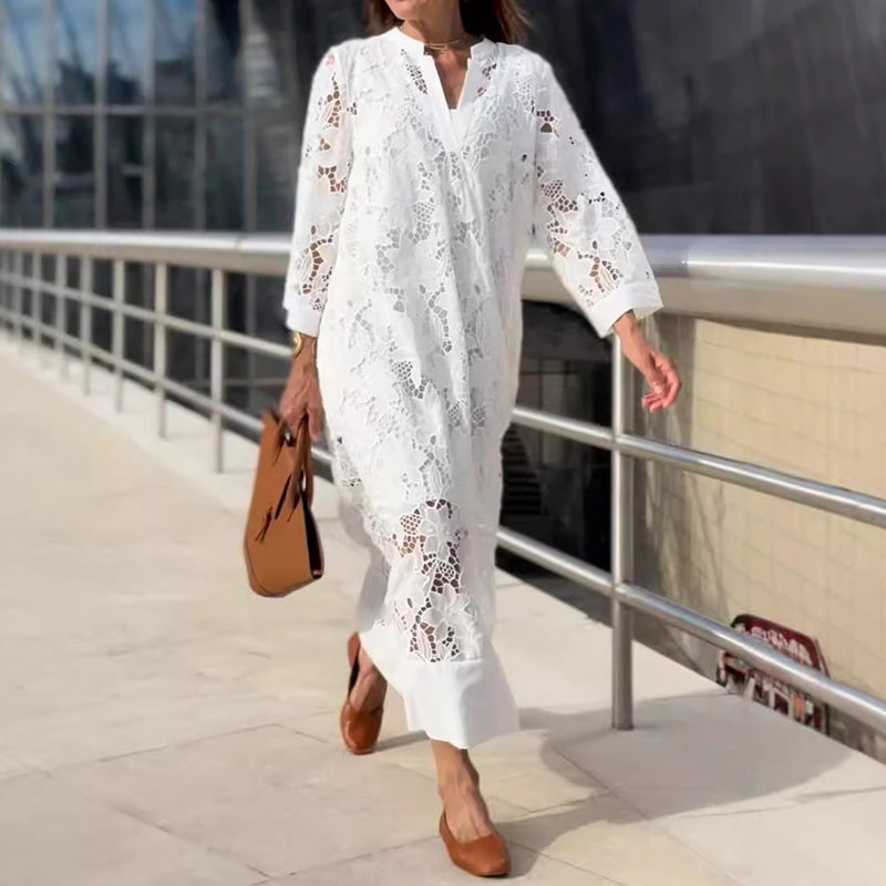 WHITNEY - VESTIDO DE ENCAJE DESLIZANTE CONTEMPORÁNEO