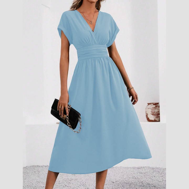 SHAYLA - VESTIDO ENTALLADO CON ESCOTE EN V PROFUNDO