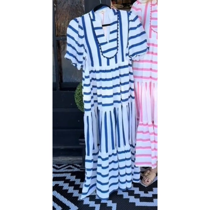 EMERY - VESTIDO MIDI RELAJADO A RAYAS
