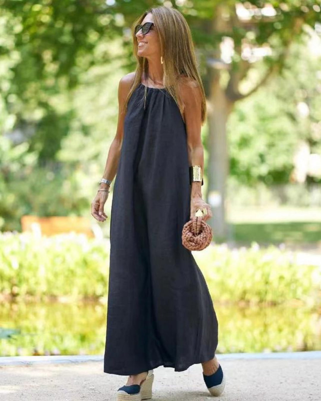 AGATHA – VESTIDO MAXI DE MEZCLA DE LINO