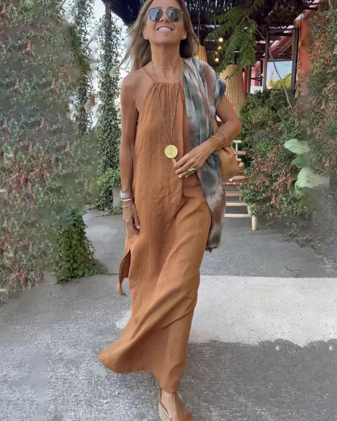 AGATHA – VESTIDO MAXI DE MEZCLA DE LINO