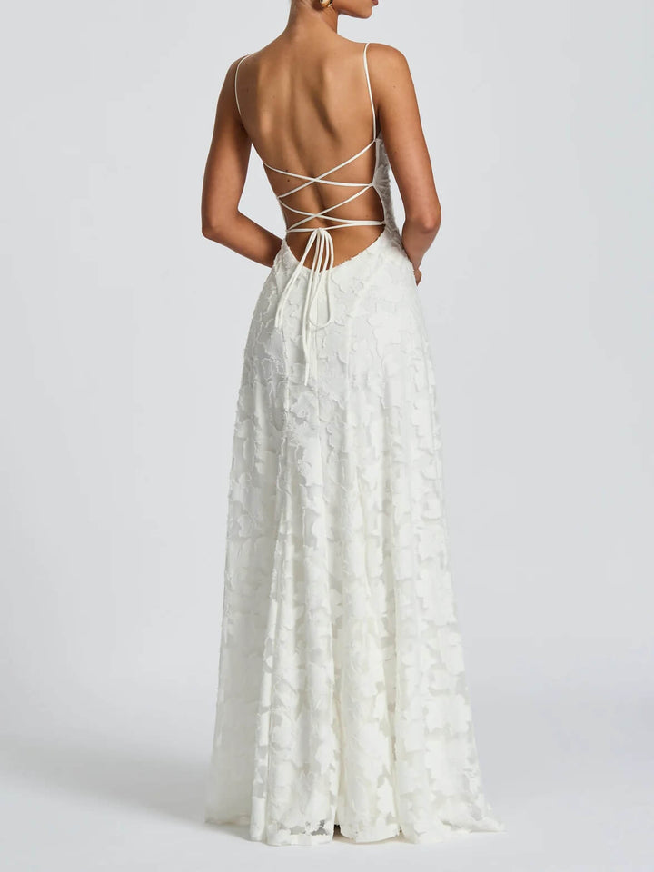 THEA - VESTIDO MAXI JACQUARD DE ELEGANCIA TEXTURIZADA