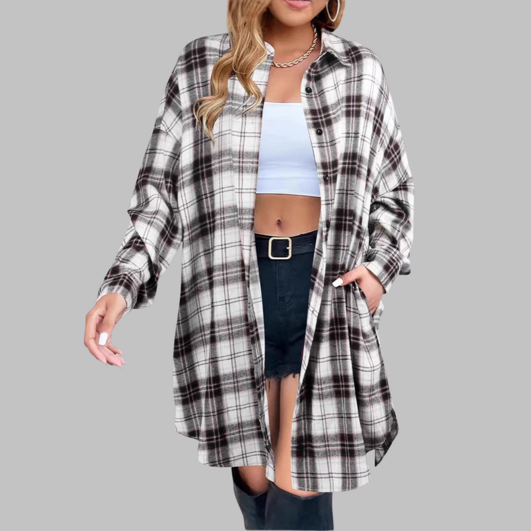 JANAYA - LA ELEGANTE BLUSA A CUADROS