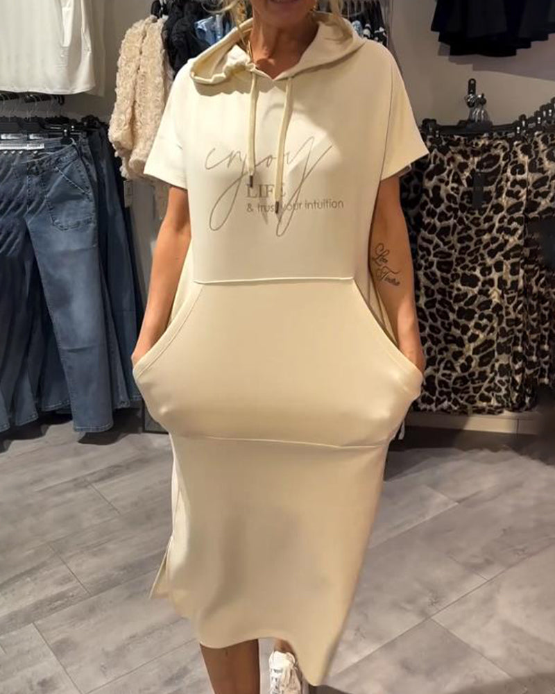 CECILLE - VESTIDO RELAJADO CON CAPUCHA PARA DESCANSAR
