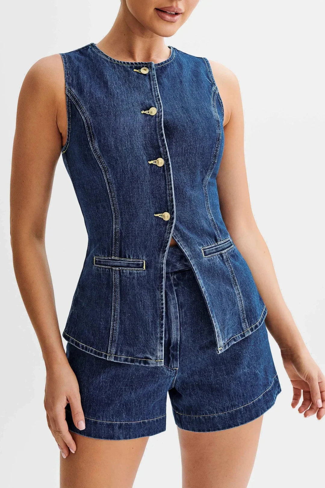 ASTER - CONJUNTO MODERNO DE DENIM DE DOS PIEZAS